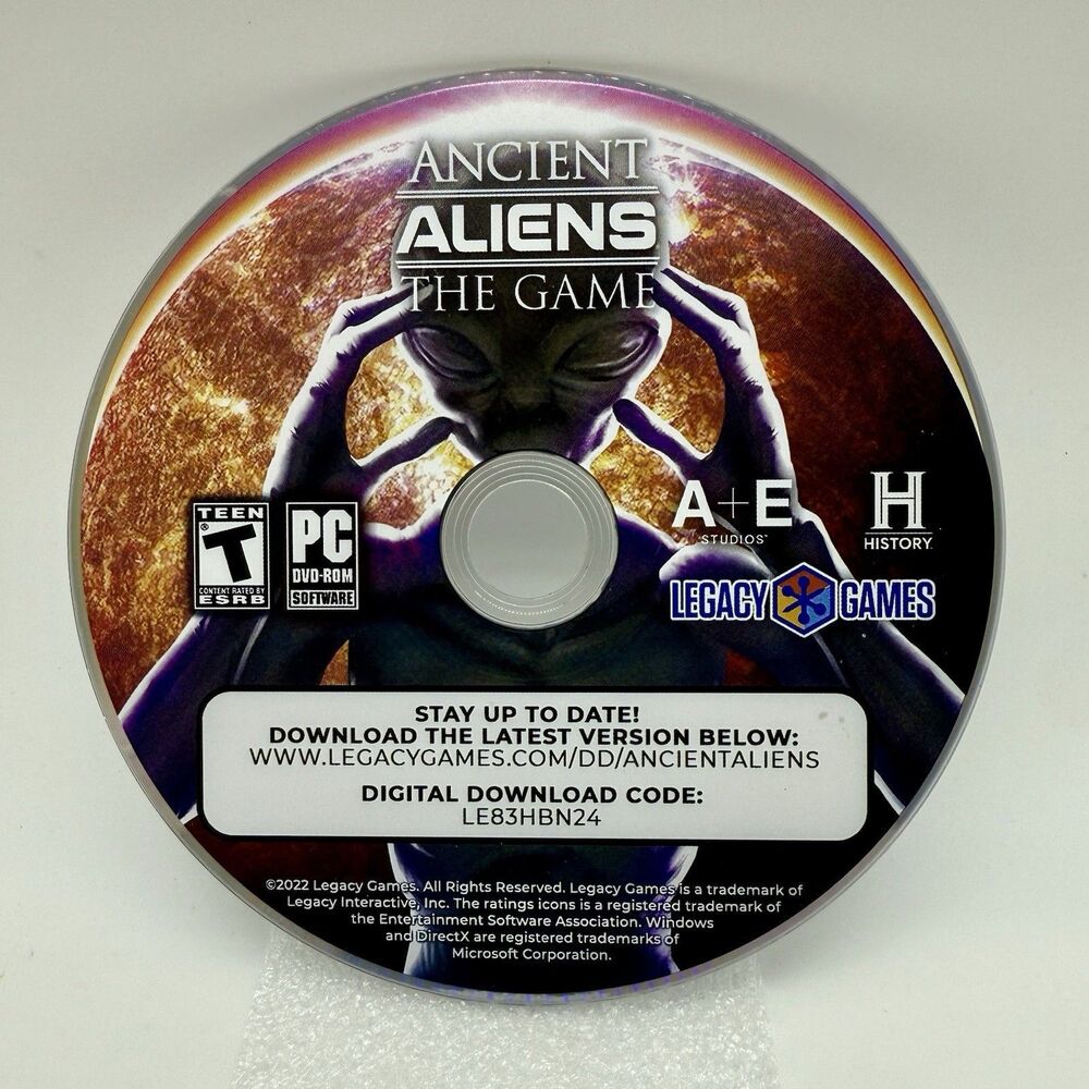Ancient Aliens The‎ Game Legacy Games PC DVD-ROM Game Disc Only Tested